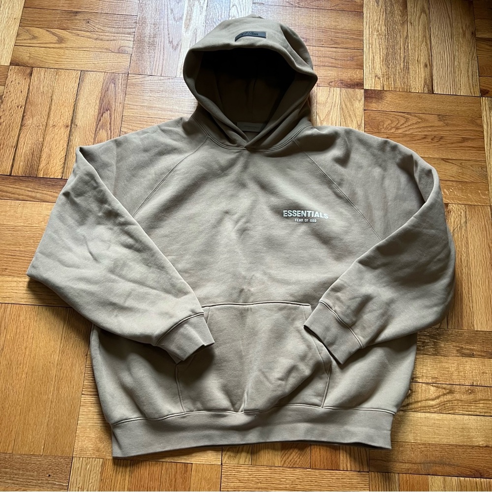 Fear of God ESSENTIAL Tan Cotton Hoodie